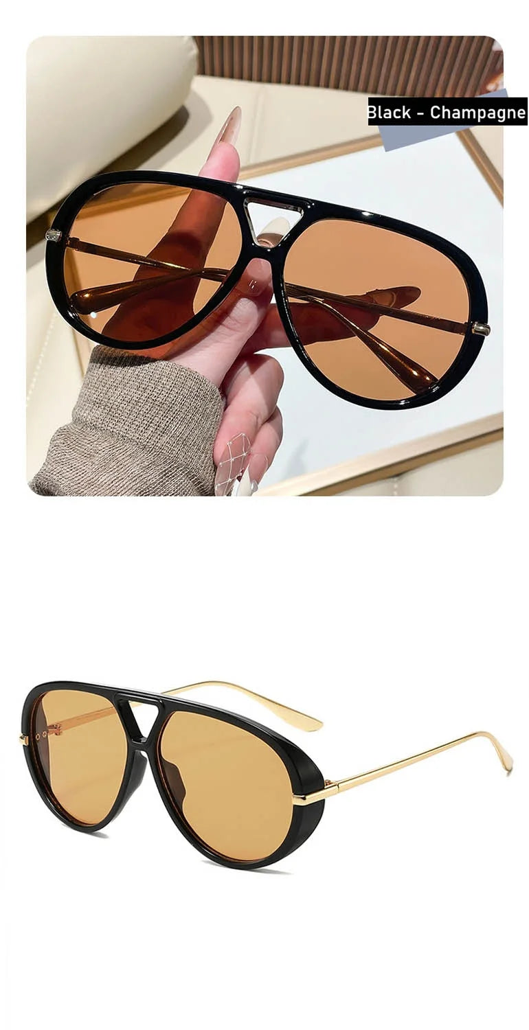 QVQV Oversized Trendy Leopard Green Sunglasses Women Summer Fashion Thick Frame Pilot Sun Glasses Luxury Brand Outdoor Shades