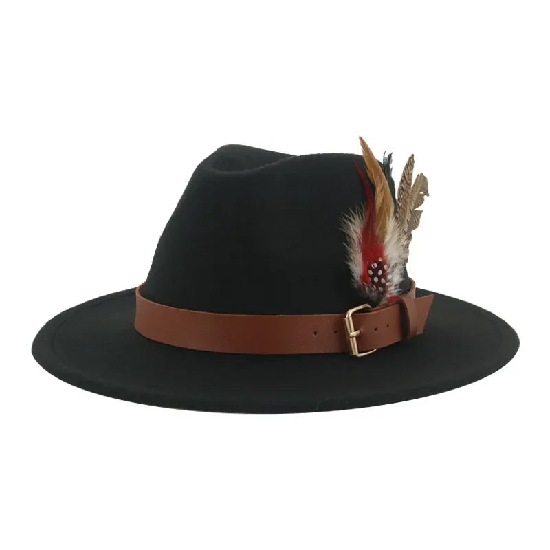 Hat Fedoras Winter Women Hats Men Felt Hat Feather Luxury Fashion Casual Wedding Decorate Men Women Fedora Chapeau Femme Bonnet