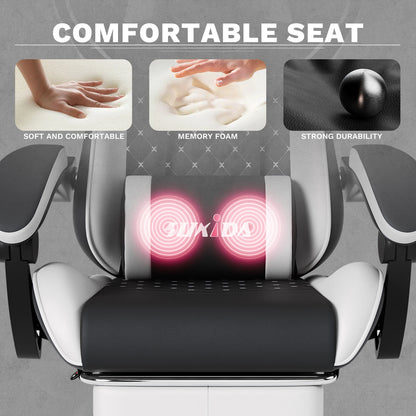 Ergonomic Gamer Chairs Computer Chair Gamer Chairs for Adults Massage Lumbar Support Swivel Height Adjustable Headrest Backrest