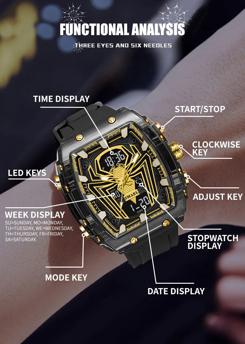 SMAEL Brand 8116 Waterproof Dropshipping Watch Alarm Clock Luminous Young Fashion business Quartz Sport Wristwatches
