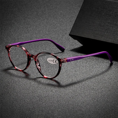 1-piece purple unisex stylish retro reading glasses, suitable for computer reading and places where magnification is needed