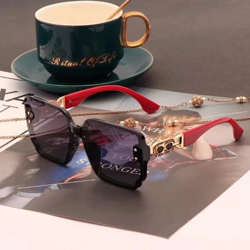 QVQV Luxury Elegant Women's Sungalsses Fashion New Oversized Square Sun Glasses Ladies Outdoor Drivin Shades Gafas De Sol UV400