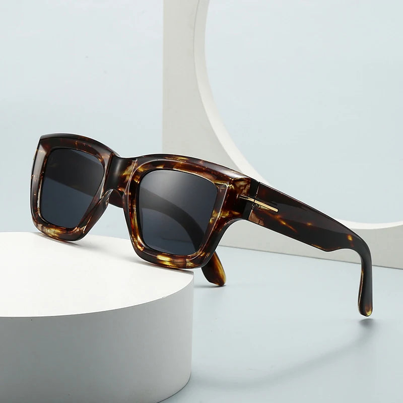 Tinted Thick Frame Myopia Sunglasses Men Women Prescription Nearsighted Glasses Full Frame Outdoor Shade Sunglasses -0.5 To -6.0