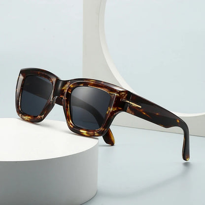 Tinted Thick Frame Myopia Sunglasses Men Women Prescription Nearsighted Glasses Full Frame Outdoor Shade Sunglasses -0.5 To -6.0