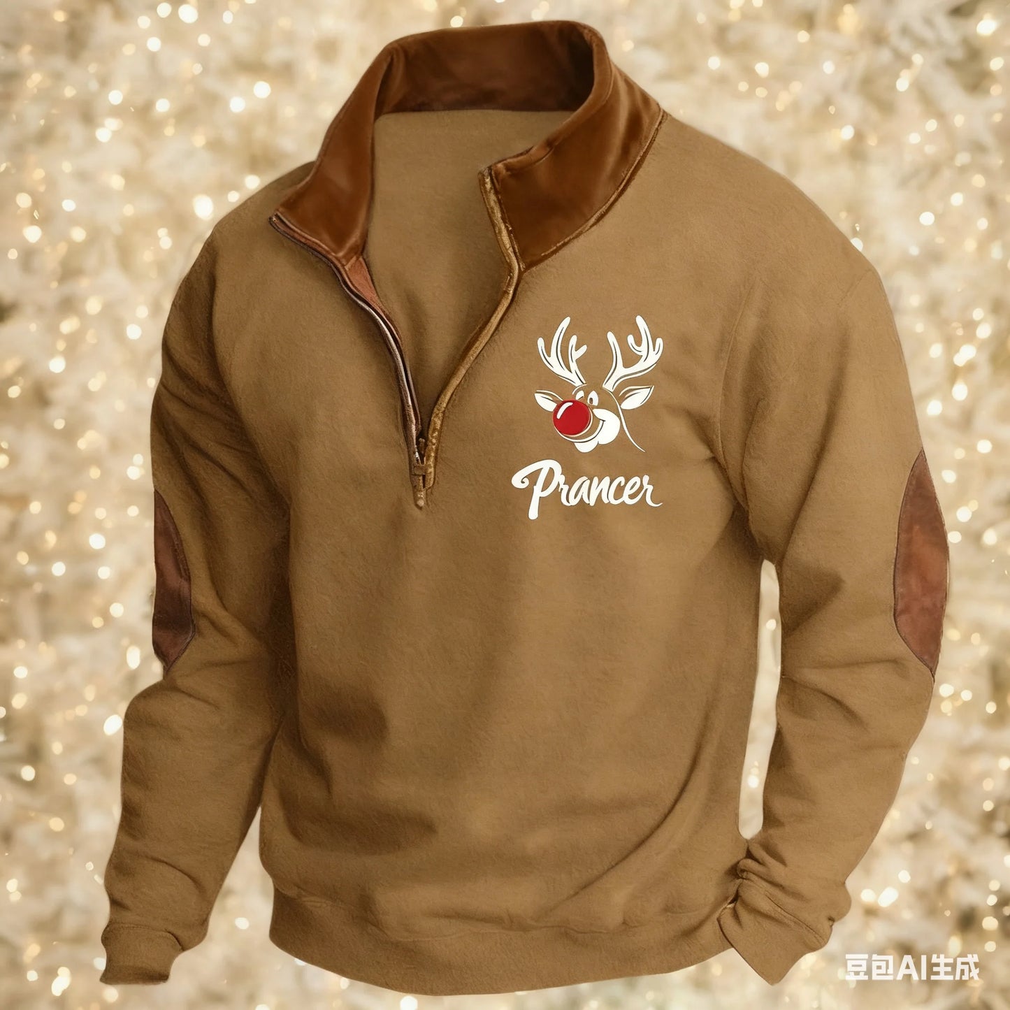 3D Printed Animal Pattern Zipper Sweatshirt For Men Vintage Elk Wolf Pattern Long Sleeve Pullover Autumn Casual Comfortable Tops