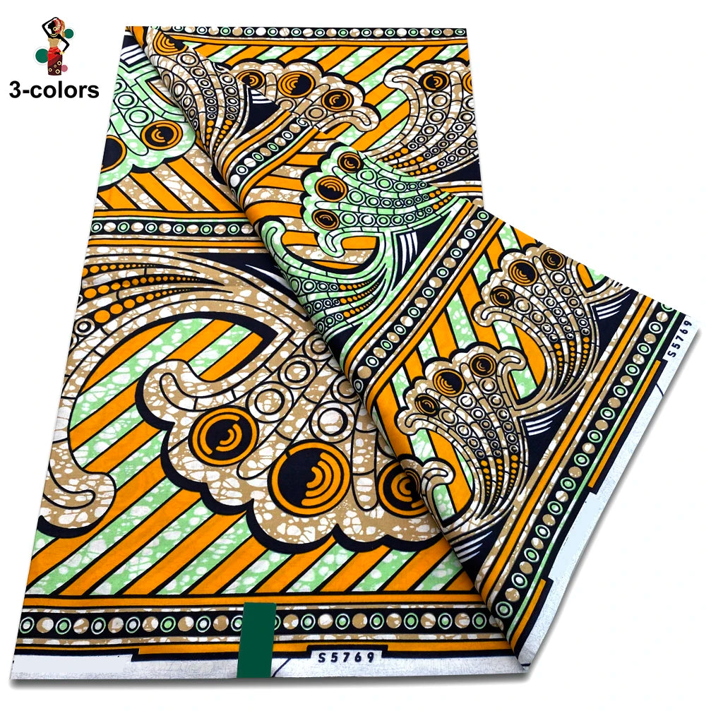 2025 Guaranteed Veritable Original African Wax Print Fabric Real Nigerian 100% Cotton Ankara Wax Fabric Soft Pagne Spuer Batik