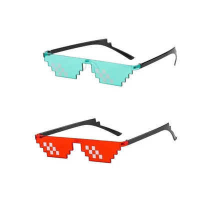 Design Funny Mosaic Sunglasses Thug Life Sun Glasses Pixel Black Retro Gamer Robot Sunglasses Birthday Party Cosplay Favors Mask