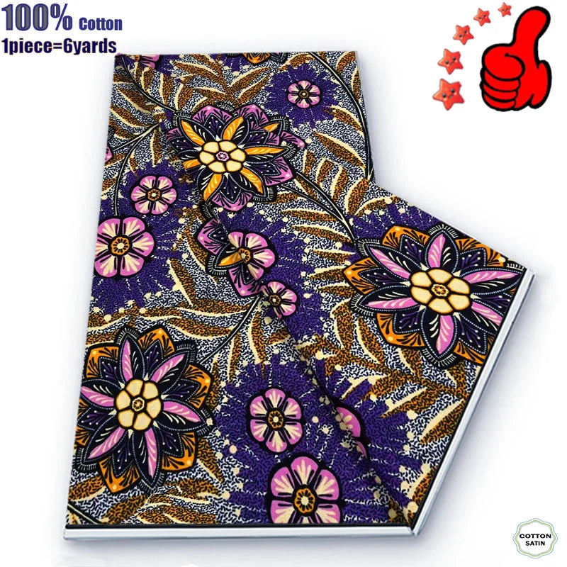 Guaranteed Veritable African Real Wax Prints Fabric Ghana Style Ankara Wax Tissu Pagne 100%Cotton Soft Design Nigeria Wax Fabric
