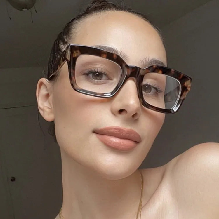 Retra Square Concave Frame Clear Lens Glasses Ultra Light Myopia Nerd Spectacles Degree 0 -0.5 -1.0 -2.0 -3.0 -4.0 to -6.0