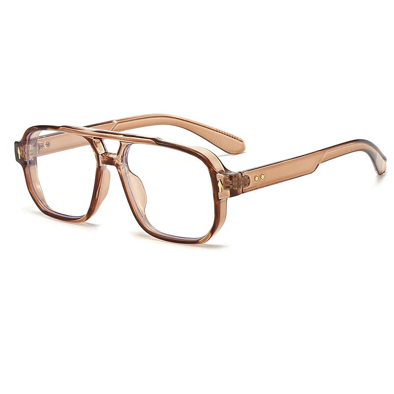 SHAUNA Double Bridges Anti Blue Light Retro Women Square Glasses Frame Fashion Men Optical Eyewear