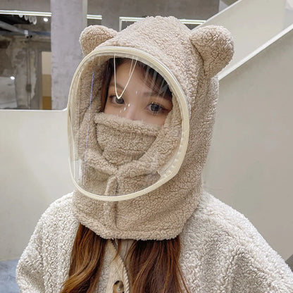 Earmuffs Thickened Riding Face Mask Windproof Warm Full Face Cover Hats Breathable Neck Protection Plush Pullover Hat Sport