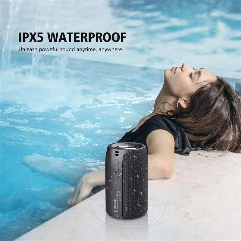 ZEALOT-S32 Portable Bluetooth Speaker Subwoofer - Waterproof Stereo Outdoor Boom Box with TF Card & AUX Support