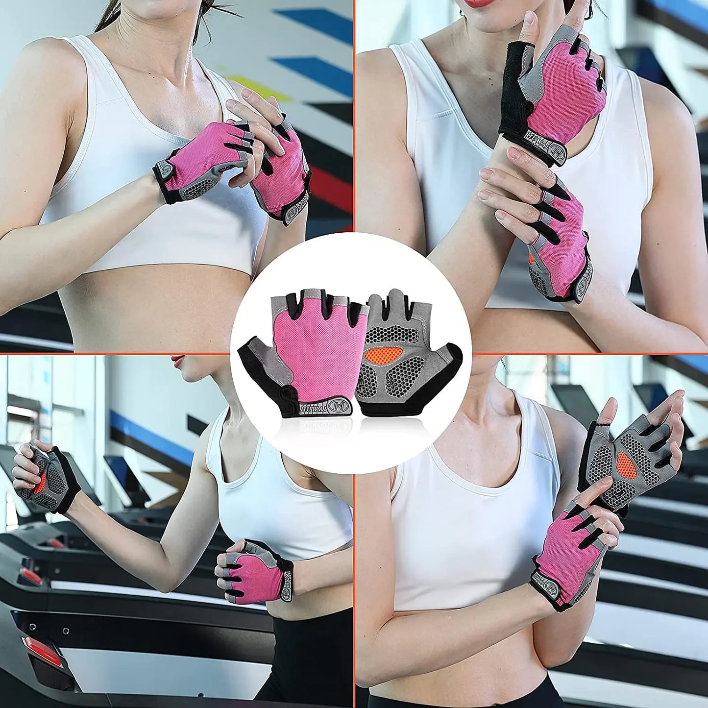 Gym Gloves Women Men Weightlifting Dumbbell Fitness Sport Training Exercise Gloves Non Slip Breathable Fingerless Cycling Gloves