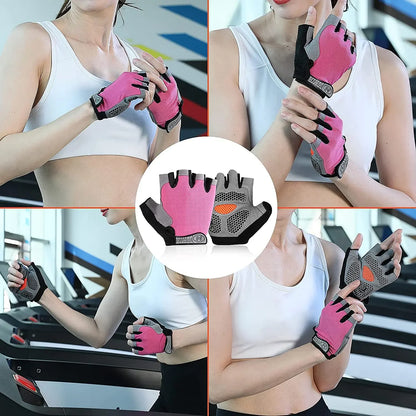 Gym Gloves Women Men Weightlifting Dumbbell Fitness Sport Training Exercise Gloves Non Slip Breathable Fingerless Cycling Gloves