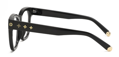 New retro box tortoise shell color glasses frame face-lifting fashion slim flat mirror blue glasses.
