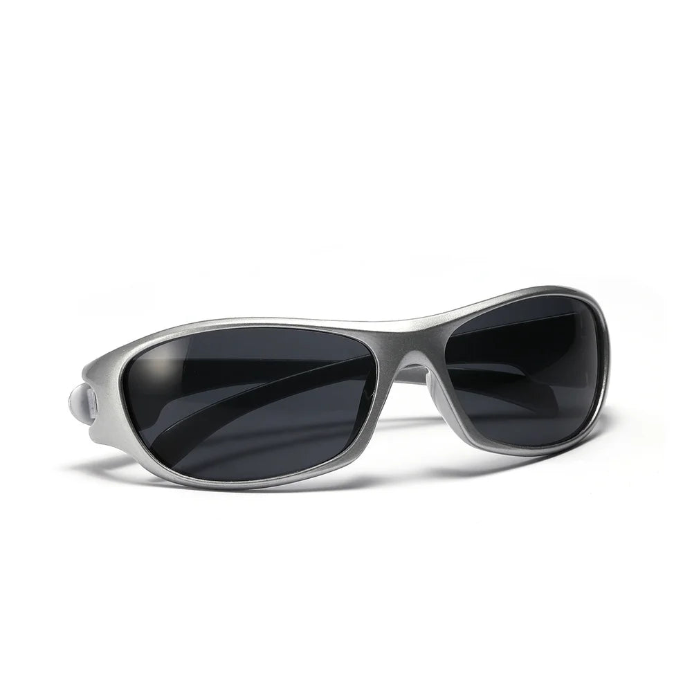 Y2K Silver Sunglasses Color Hollowed Out Future Sense Of Technology Hot Girls Net Red Sunglasses Women Sunglasses Trendy Men