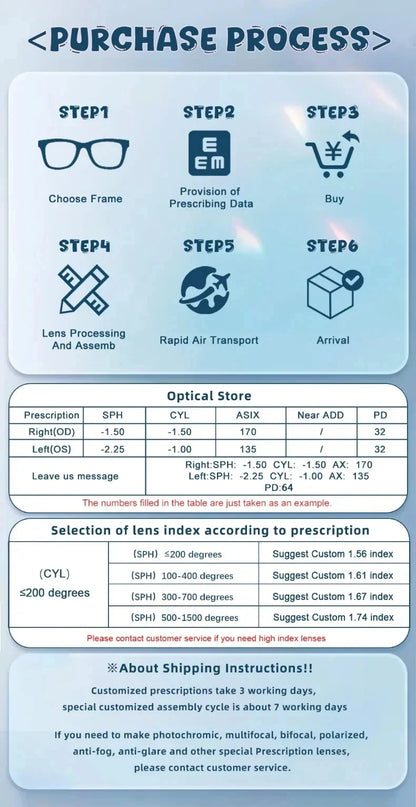 Gatenac Acetate Reading Glasses Handmade Photochromic Anti Blue Light Prescription Glasses Frame Men Progressive Myopia Eyewear
