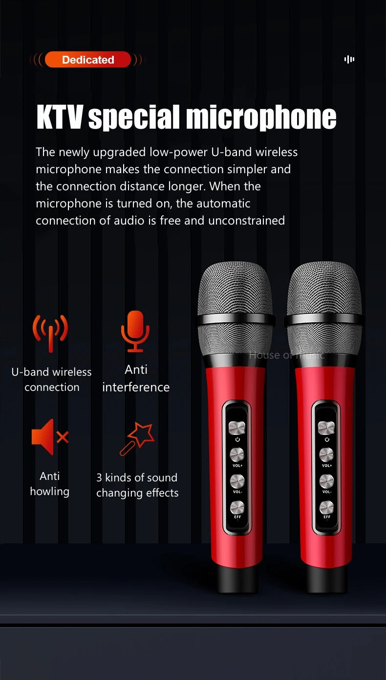120W High Power Wireless Portable Microphone Bluetooth Speaker Sound Family Party Karaoke Subwoofer Boombox caixa de som Ys-201