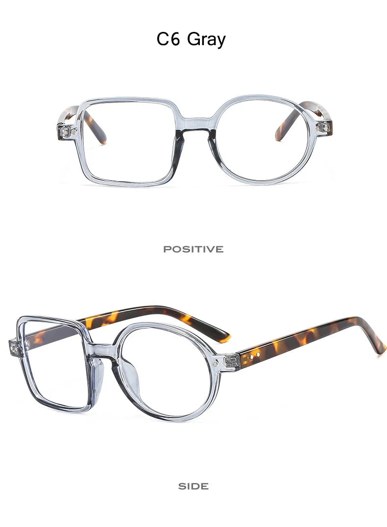OEC CPO Square Glasses Women Men Fashion Clear Glasses Optical Eyeglasses Frame Personality Round Transparent Lens Spectacle