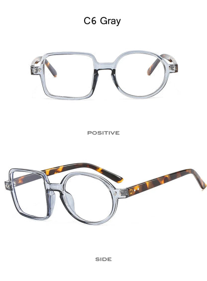 OEC CPO Square Glasses Women Men Fashion Clear Glasses Optical Eyeglasses Frame Personality Round Transparent Lens Spectacle
