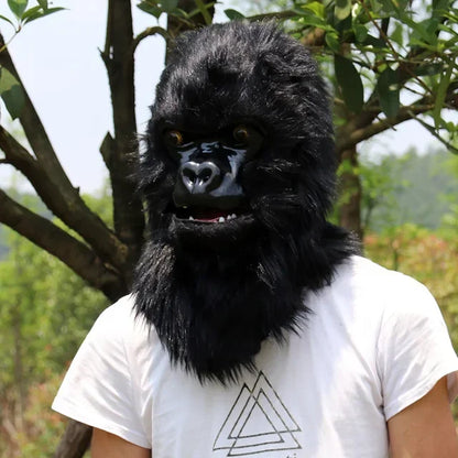 Plush Panda Head Mask Halloween Cosplay Costume Props Animal Fur Panda Helmet Mask Cosplay Funny Animal Headgear