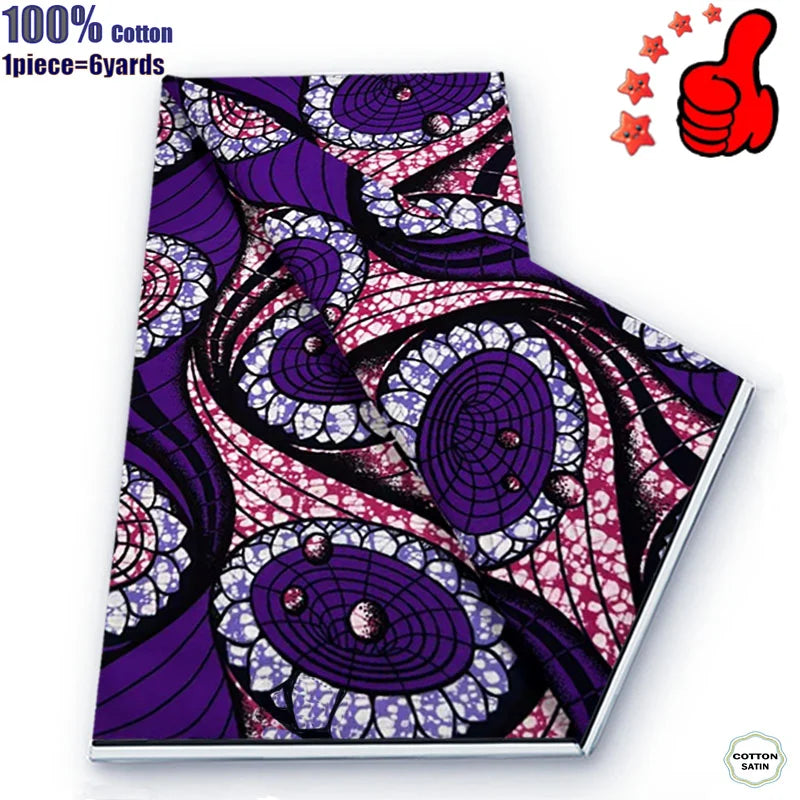 Guaranteed Veritable African Real Wax Prints Fabric Ghana Style Ankara Wax Tissu Pagne 100%Cotton Soft Design Nigeria Wax Fabric