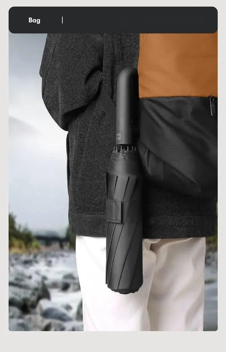 20 Rib Ring Buckle Automatic Folding Umbrella Extra Large Double UPF50+ Sunshade for Men Women