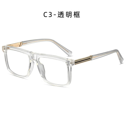 Men Vintage Anti Blue Light Reading Glasses Classic Brand Double Bridge Square Eyeglasses Business Office Presbyopia Glasses +