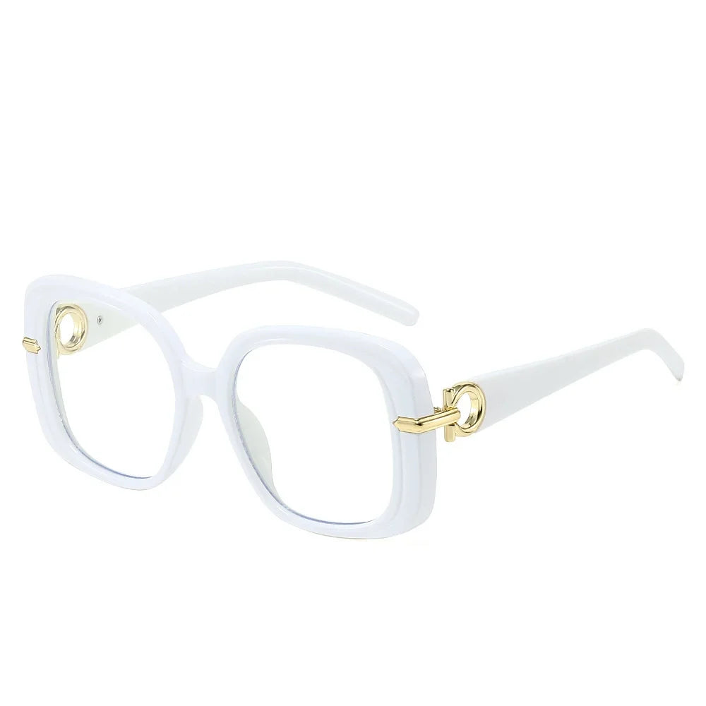 Square Large Anti Blue Light Reading Glasses Women Clear Lens Glasses Frames Finished Prescription Glasses Customized Diopter
