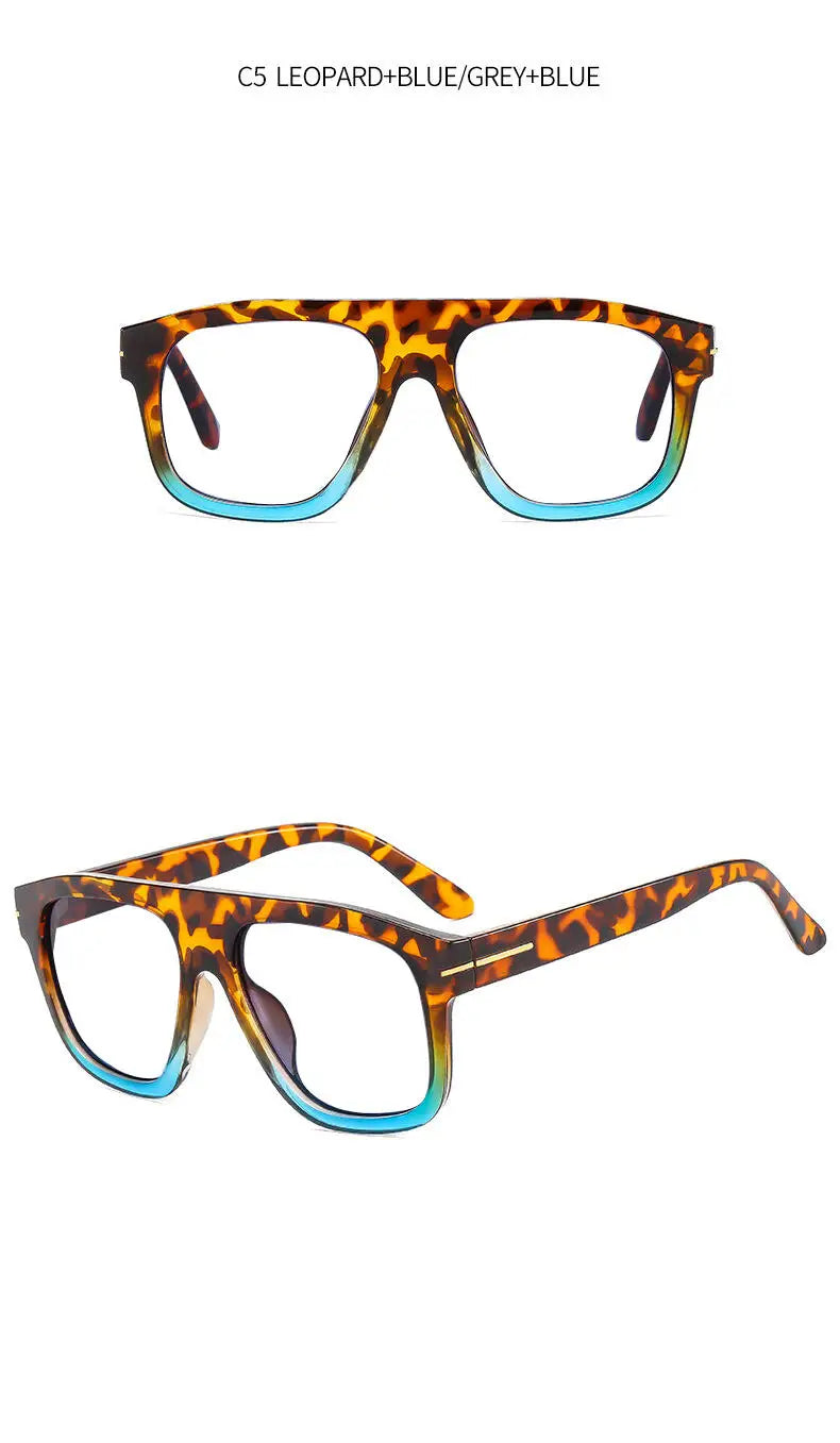 Oversized Square Reading Glasses Woman Men Decoration Retro Eyeglasses Trendy Anti Blue Light Single Focus Presbyopic Glasse