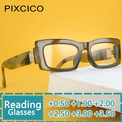 R56339 Women's Square Cat Eye Reading Eyes +1.00 +1.50 +2.00 Modern Small Frame Retro Presbyopia Glasses