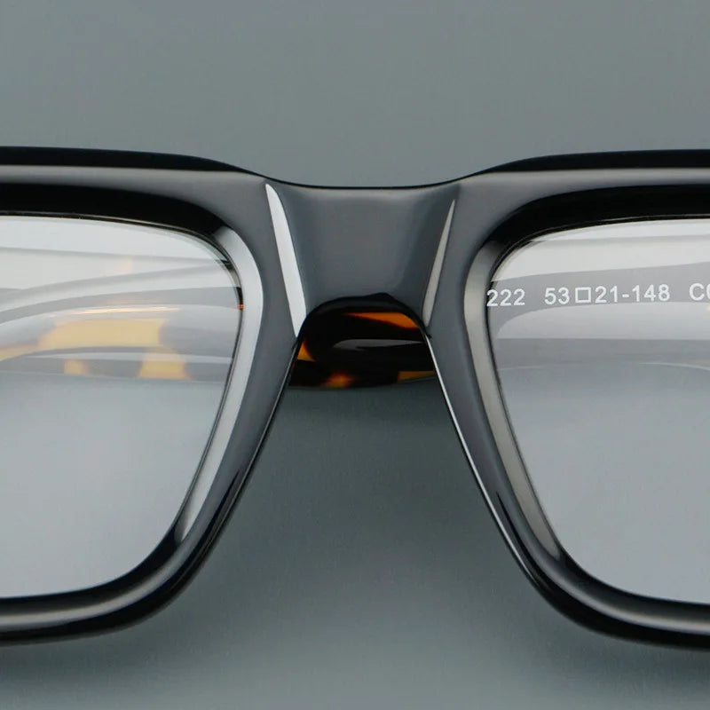 Fashion Thick Frame Acetate Glasses Men Vintage Square Myopia Prescription Eyeglasses Frame Reading Glasses Luxury Brand Eyewear