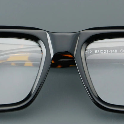 Fashion Thick Frame Acetate Glasses Men Vintage Square Myopia Prescription Eyeglasses Frame Reading Glasses Luxury Brand Eyewear