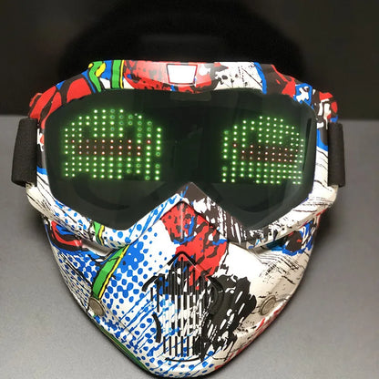 Bluetooth RGB Light Up Party Carnival Led Ski Goggles DIY LED Glasses Display Board Mask Screen Matrix Gift Toys