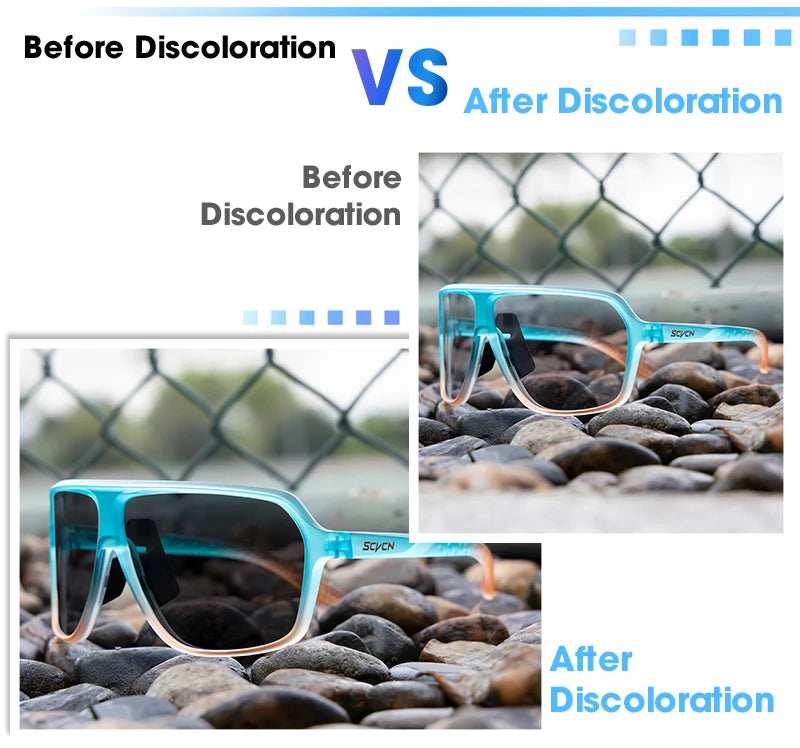 New UV400 Photochromic Cycling Sunglasses for Men MTB Road Bicycle Glasses Outdoor Sports Women Running Eyewear Bike Goggles