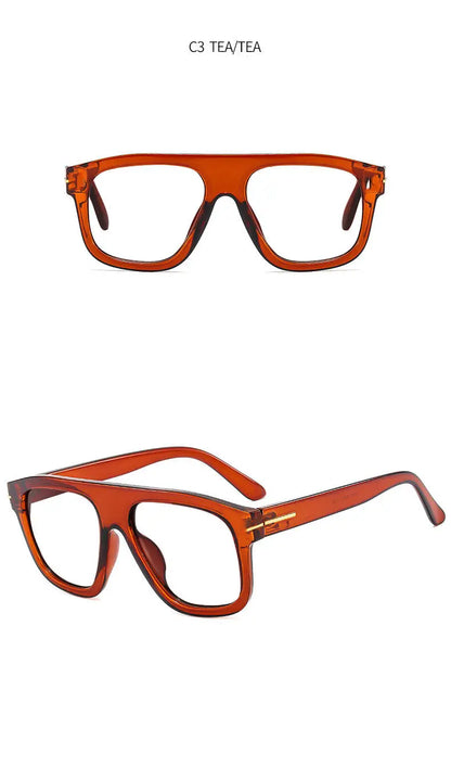 Oversized Square Reading Glasses Woman Men Decoration Retro Eyeglasses Trendy Anti Blue Light Single Focus Presbyopic Glasse