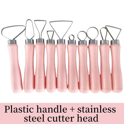 Pottery tools clay clay manual single-head repair round 10-piece stainless steel sharpening knife big head knife