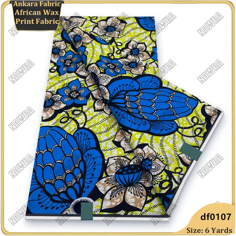 Fashionable African Real Wax Print Fabric 2026 Latest Design Ankara Wax Fabric Soft 100% Cotton Pagne Women Dress Loincloth ﻿