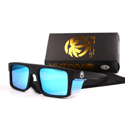 HEAT WAVE Luxury brand Mirror photochromic sunglasses polarized lens Men Eyewear Square Men's Glasses with box baffle HW13