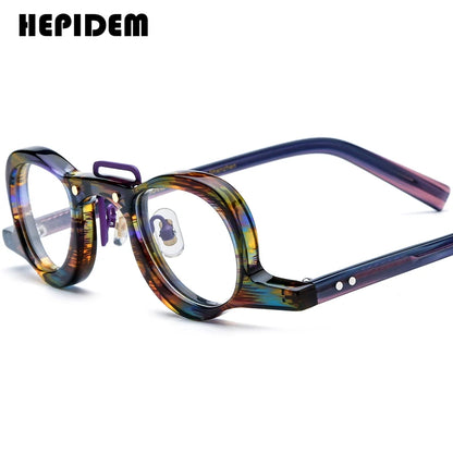 FONEX HEPIDEM Acetate Eyeglasses Frame Men 2025 New Small Round Brand Design Glasses Women Retro Vintage Eyewear Spectacles 9341