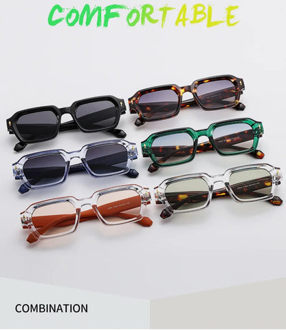 New Fashion Small Square Sunglasses For Women Men Modern Design Retro Double Color Frame Sun Glasses Shades UV400 Eyeglasses