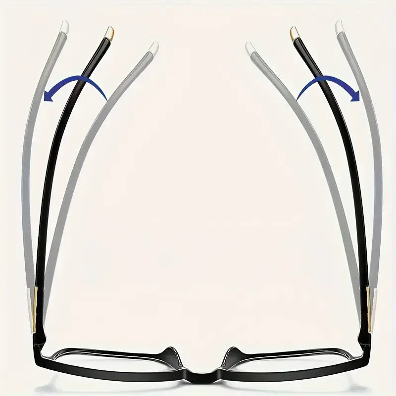 2pcs Classic Square Blue Light Blocking Reading Glasses, Comfortable And Stylish Presbyopic Glasses for Both Men And Women