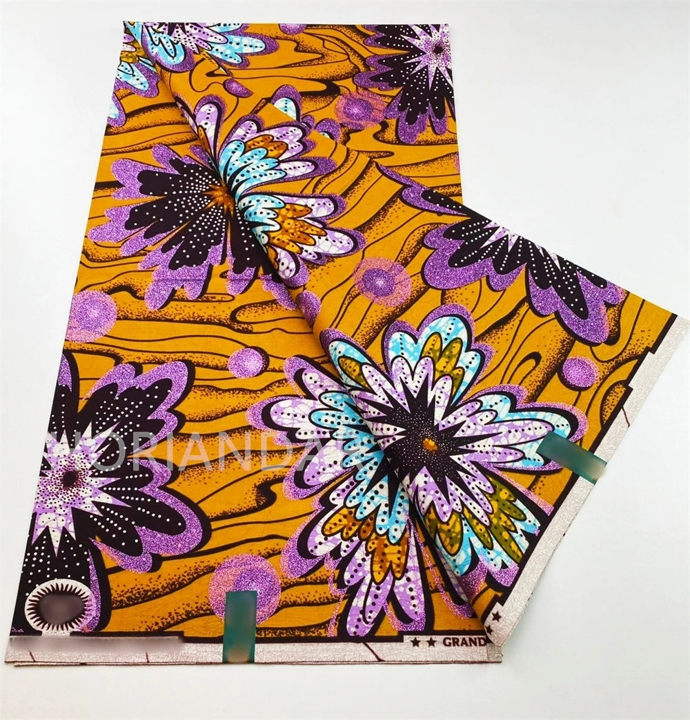 2026 Grand Super Original African Wax Fabric High Quality Nigerian Print Ankara Fabric For Sewing 6 Yard Women Dress 100% Cotton
