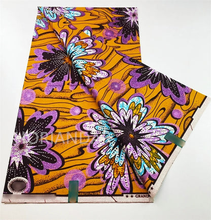 2026 Grand Super Original African Wax Fabric High Quality Nigerian Print Ankara Fabric For Sewing 6 Yard Women Dress 100% Cotton
