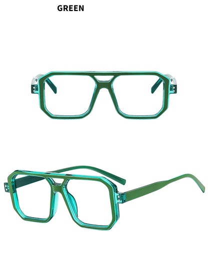 Brand Men Square Black grey Frame Reading Glasses Fashion Women Double Bridge Rice Nail Anti Blue Light Presbyopia Glasses +2 +5