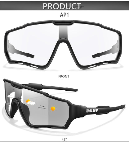 POAT Brand Men Women MTB Bike Bicycle Photochromic Eyewear Cycling Fishing Running Glasses New Style Sunglasses Sports
