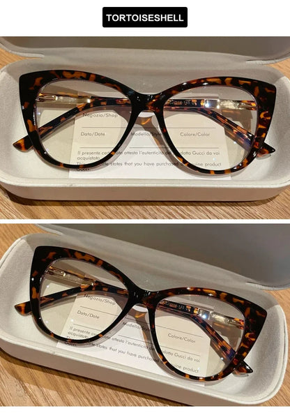 EYORA Fashionable Full Rim Cat Eye Reading Glasses Women Anti Blue Ray or Photochromic Progressive Prescription Optical Eyewear