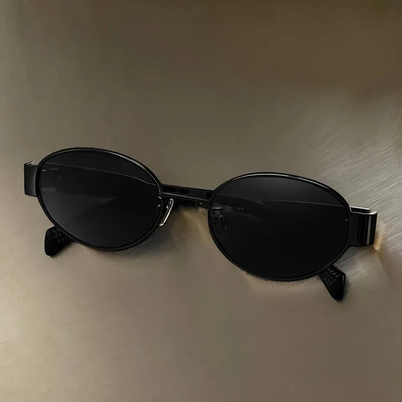 Retro Steampunk Sun Protection Sunglasses Vintage New Women's Metal Oval Sunglasses Ladies Classic UV400 Sunscreen Eyewear