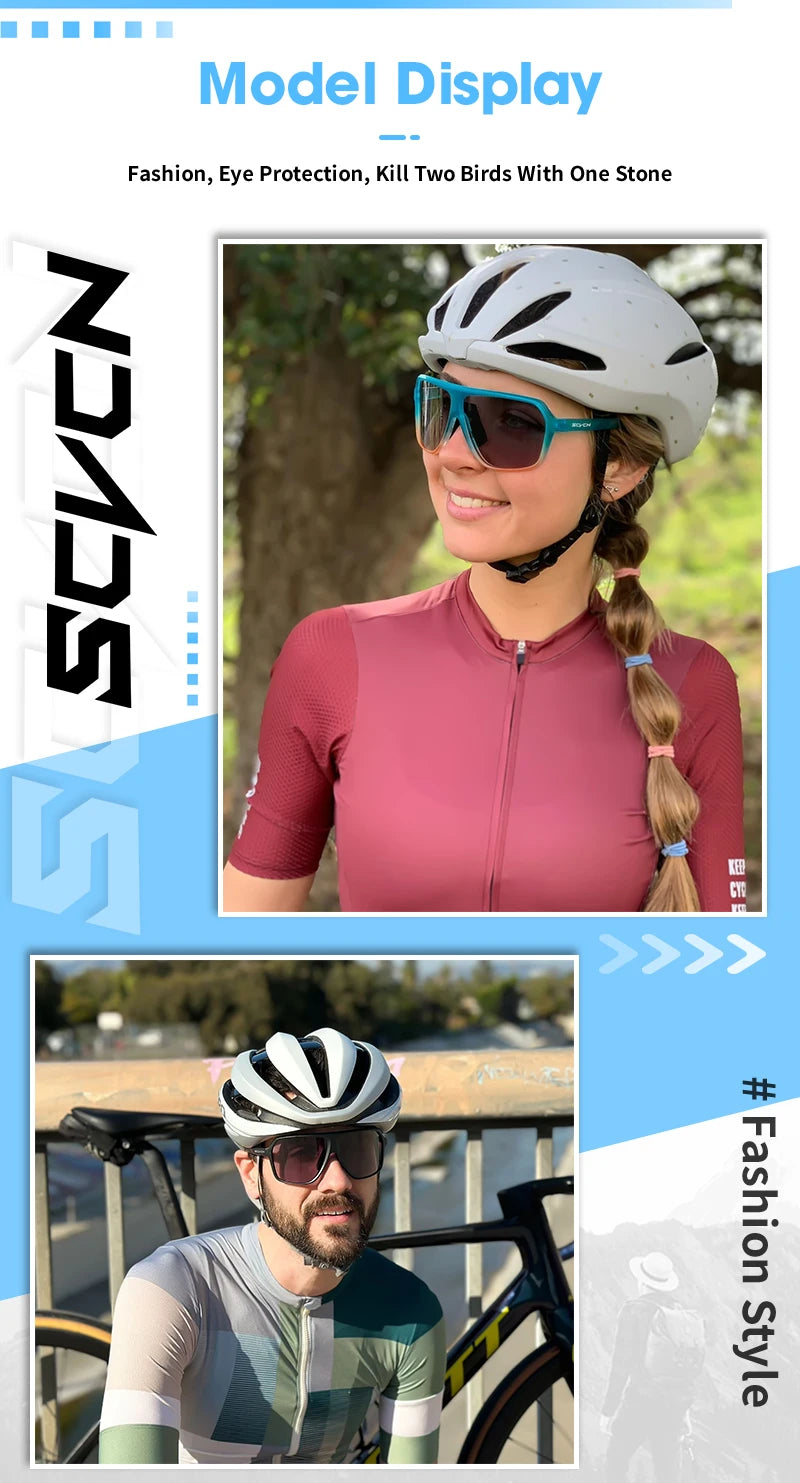New UV400 Photochromic Cycling Sunglasses for Men MTB Road Bicycle Glasses Outdoor Sports Women Running Eyewear Bike Goggles
