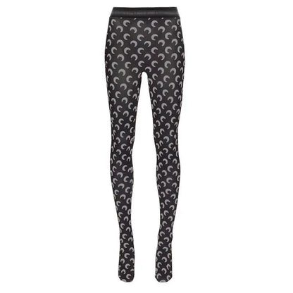 Fashion High Street Casual Women's High Waist Printed Bottom Pants New Women Reflective Tight Elastic Outerwear Pants